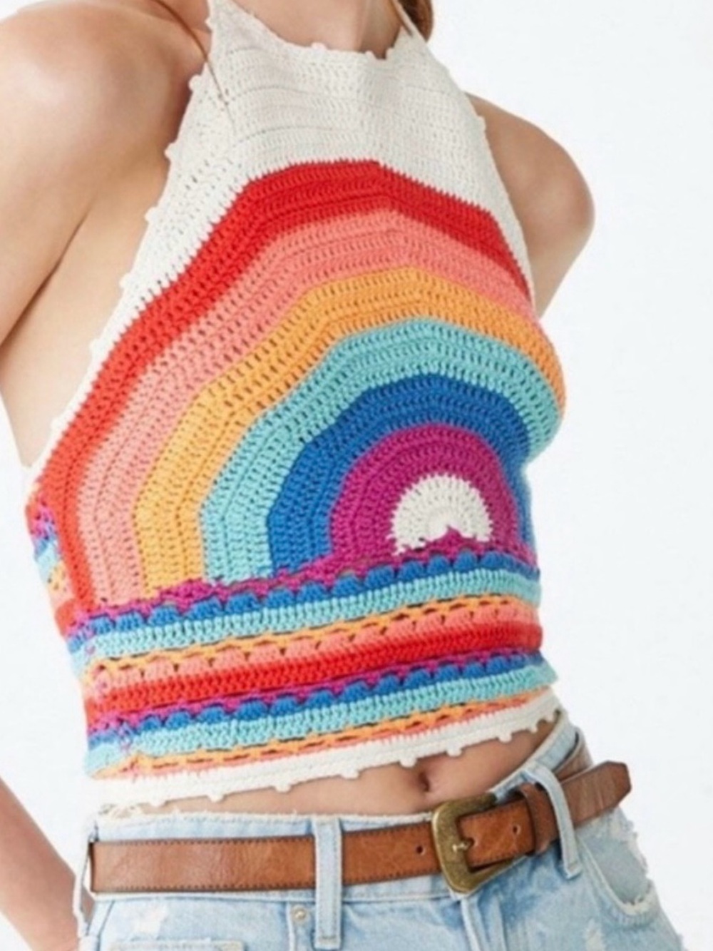 Rainbow 🌈 Crochet Halter Top